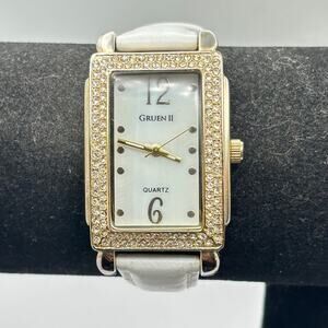 Gold & White Gruen Watch